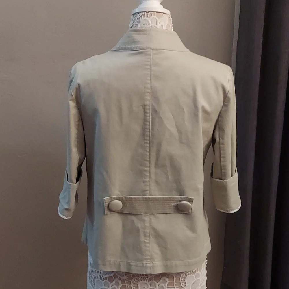 NWOT TALBOTS Chic Beige Button-Up 3/ 4 Length Sleeve sz S Jacket - Picture 9 of 11